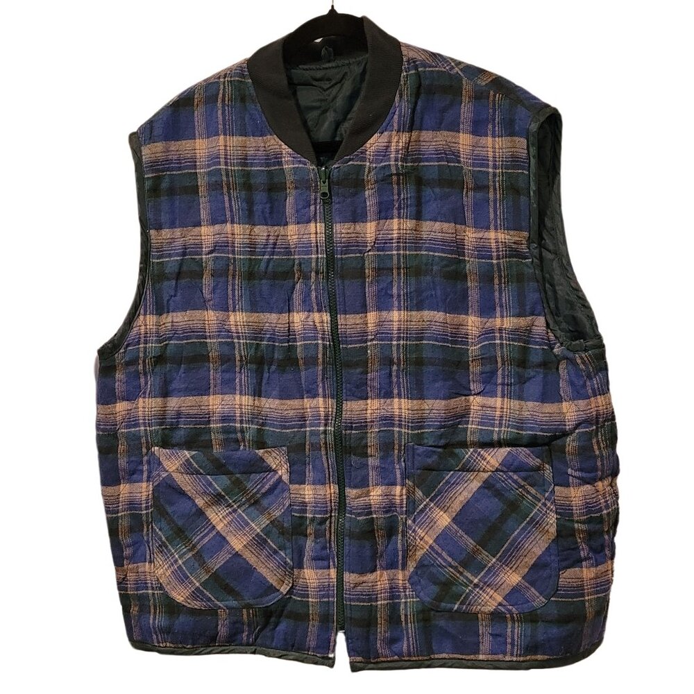Merit Awards Reversible Flannel Quilted Vest